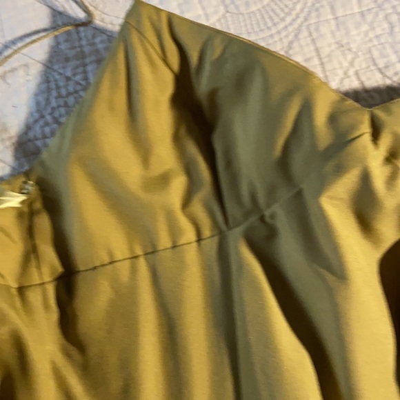 Mauri Simone gold drop waist gown Sz 8 - Picture 10 of 12